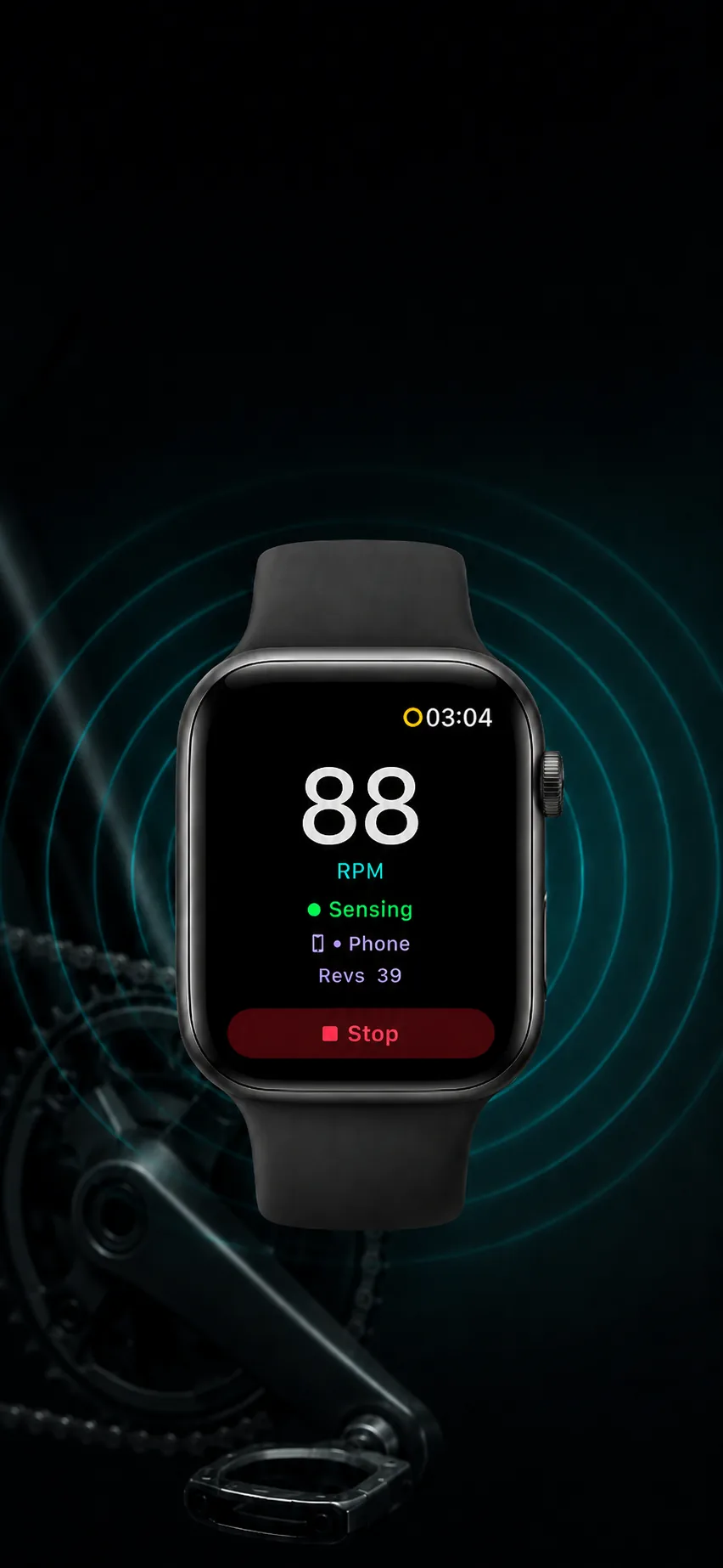 Apple Watch showing live RPM