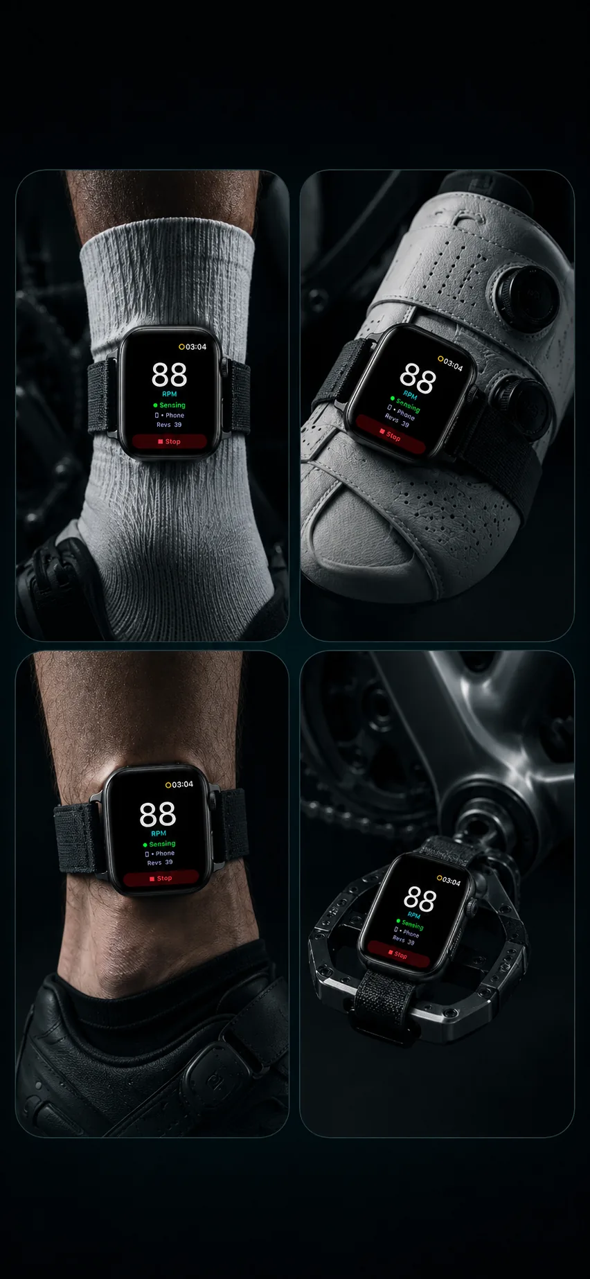 Apple Watch strapped to the ankle